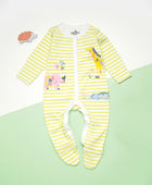 SUNNY LIME STRIPED SLEEPSUIT