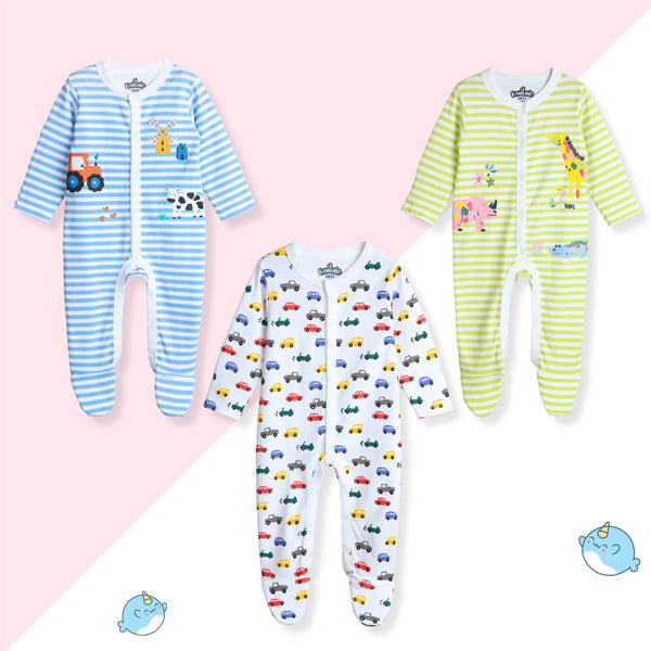 Cotton Baby Boys  Printed Sleepsuit Nightwear Suit