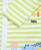 SUNNY LIME STRIPED SLEEPSUIT