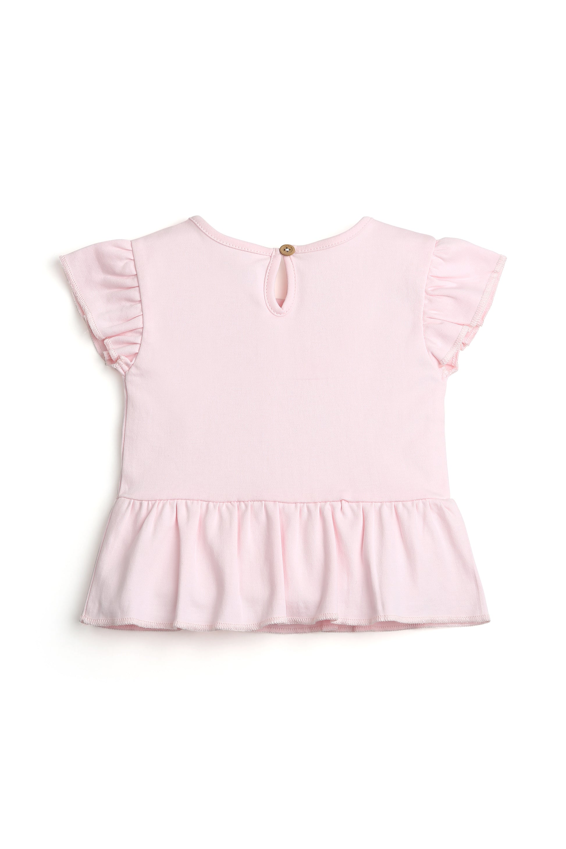 GIRLS PINK RUFFLE TSHIRT