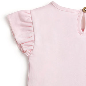 GIRLS PINK RUFFLE TSHIRT